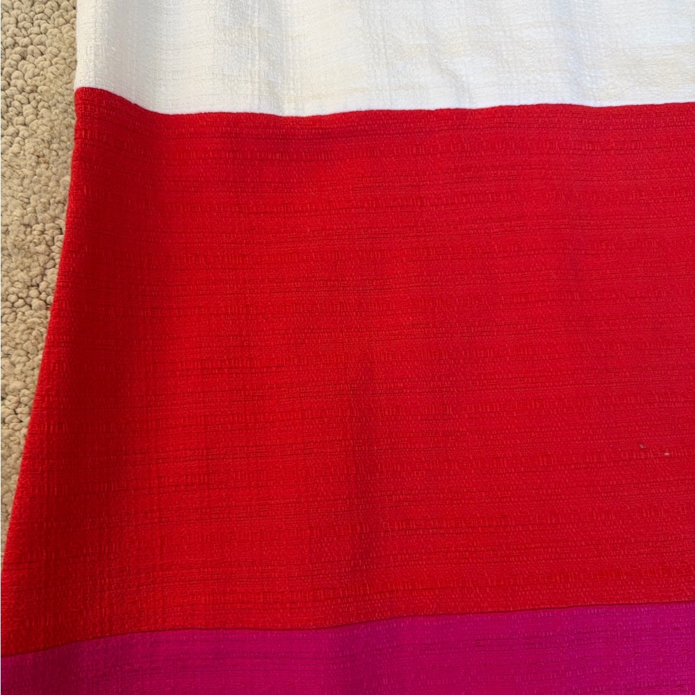 Talbots Red, Pink, and White Color Block Women’s Textured Dress Sz 6P - Picture 2 of 8